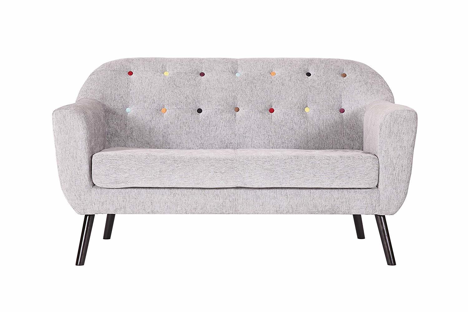 Grey Fabric 2 Seat Sofa