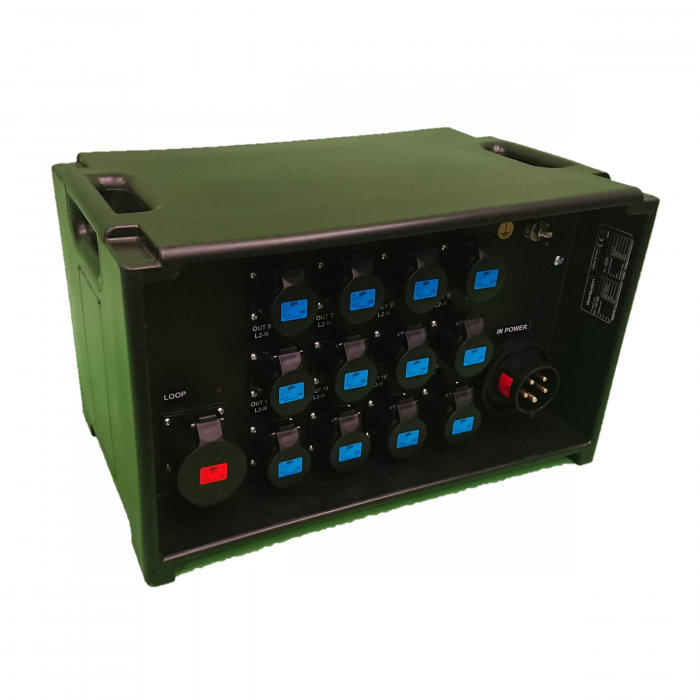 32A TPNE Distribution Unit to 12x 16A SPNE with 32A TPNE through