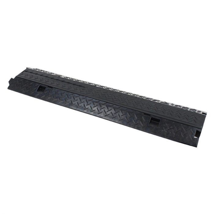 1m 2 Channel Black Lid Cable Ramp